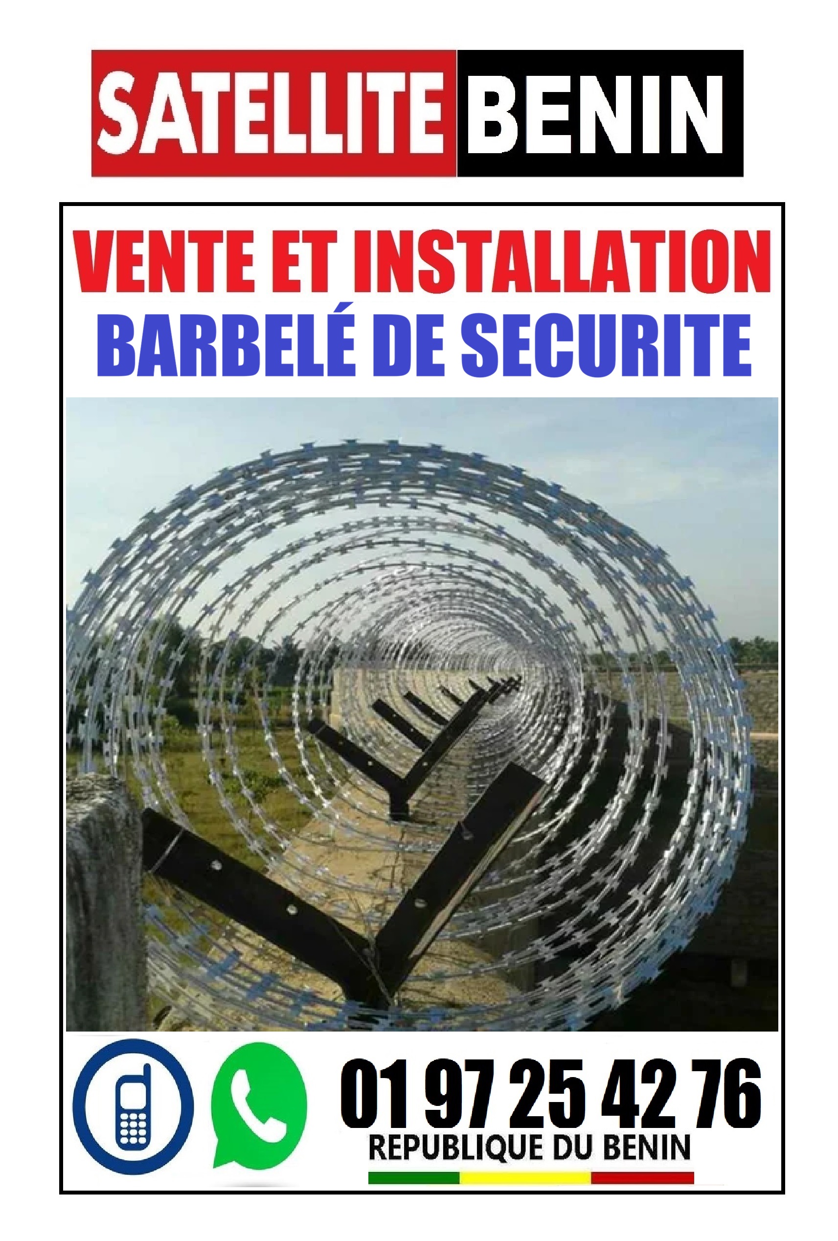 Vente et installation des Barbelées et Fils de clotures electrqiue de securité .