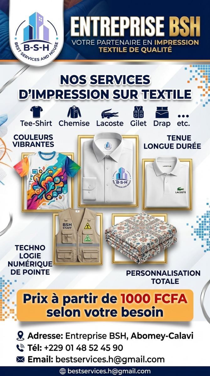 Impression sur tee-shirt, lacoste, gilet et autres textiles