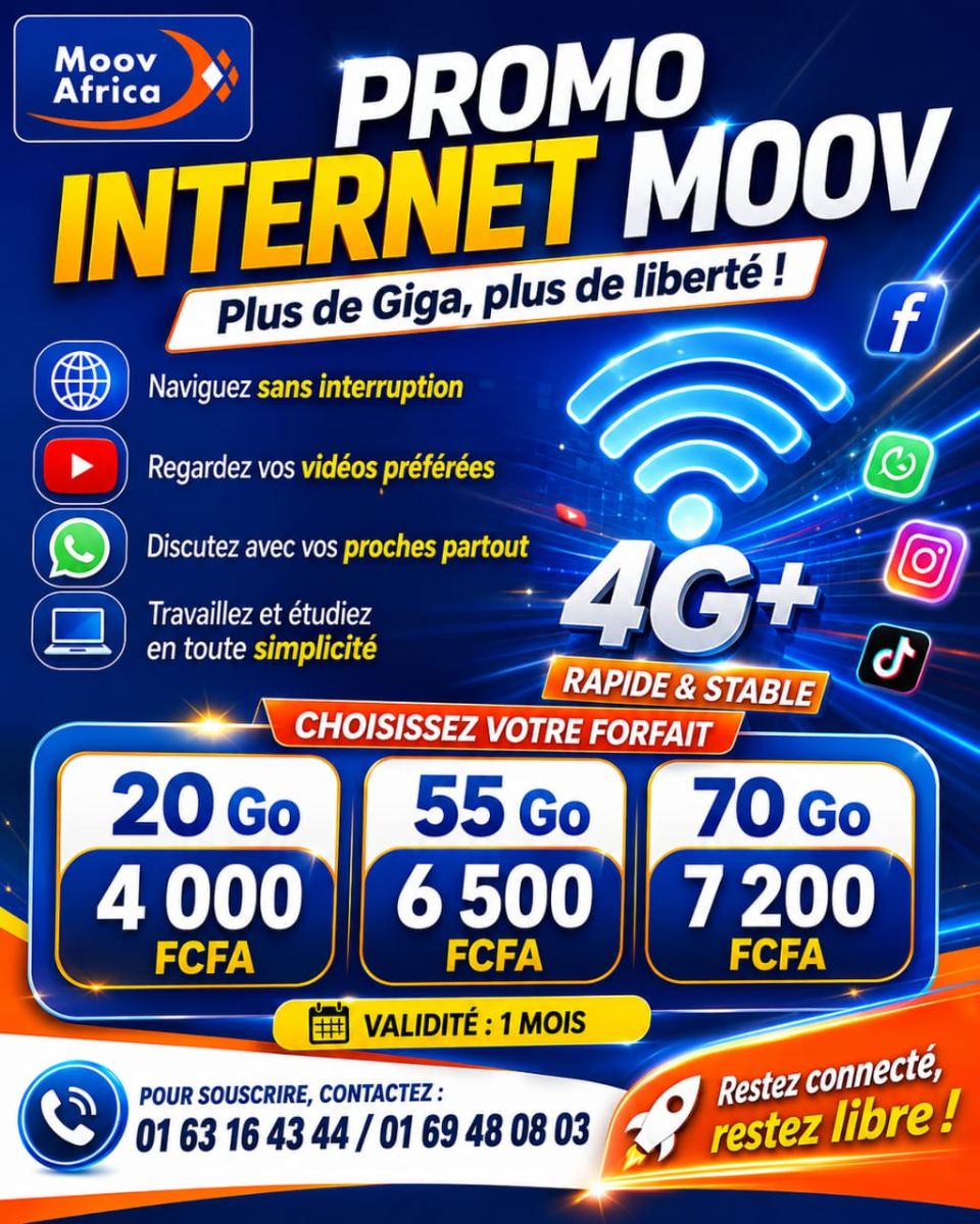 Forfait internet Moov et mtn illimité