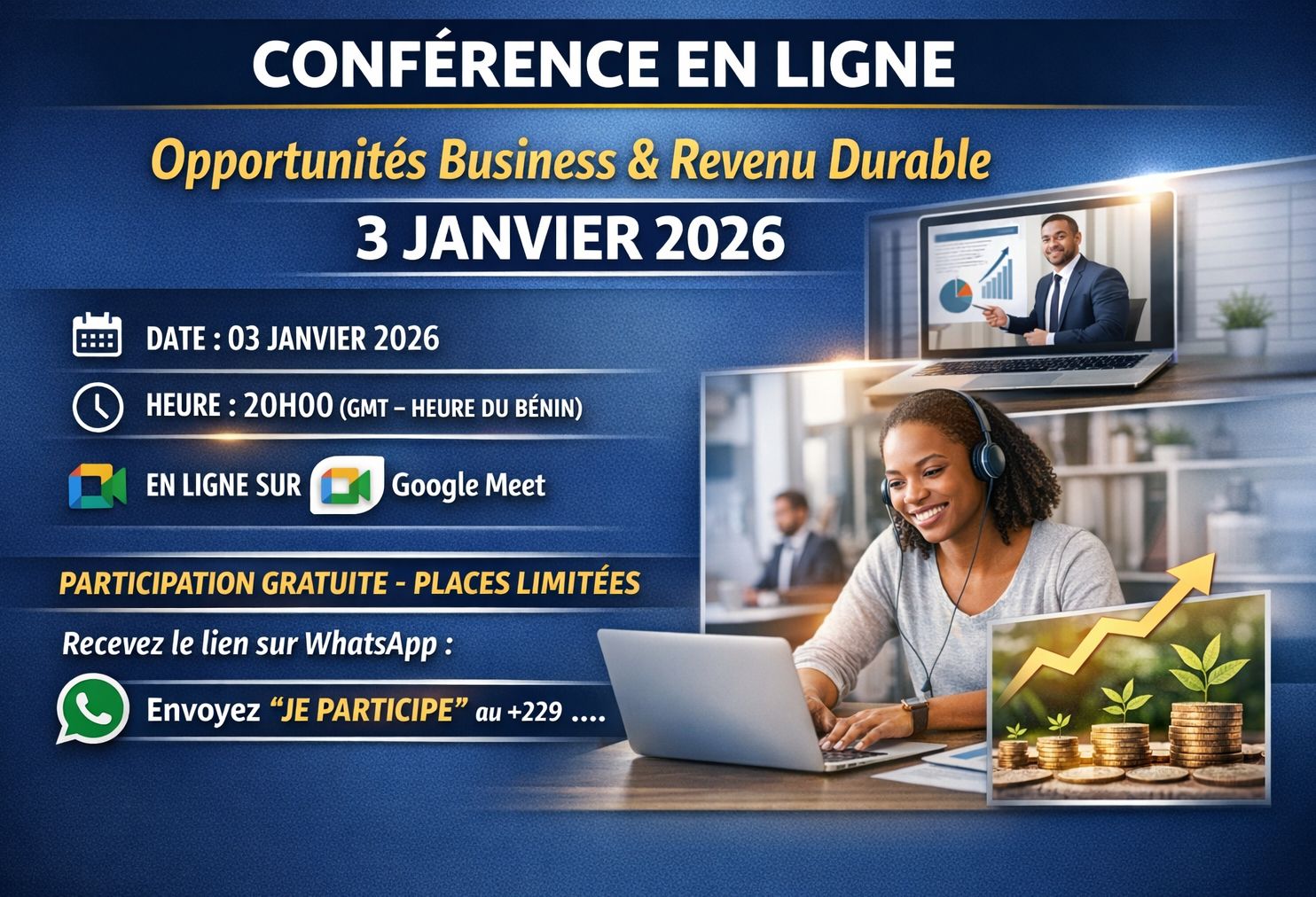 Conférence en Ligne Opportunités Business et Revenu Durable