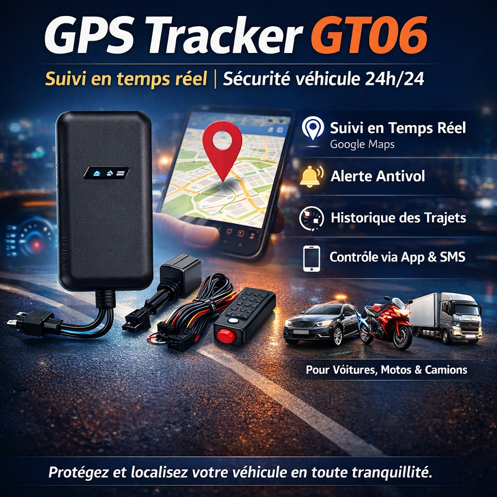 GPS Tracker GT06 Suivi en temps réel sécurité véhicule 24h/24