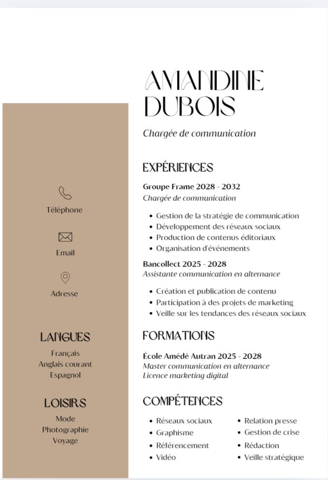 Créer un CV (Curriculum vitae )