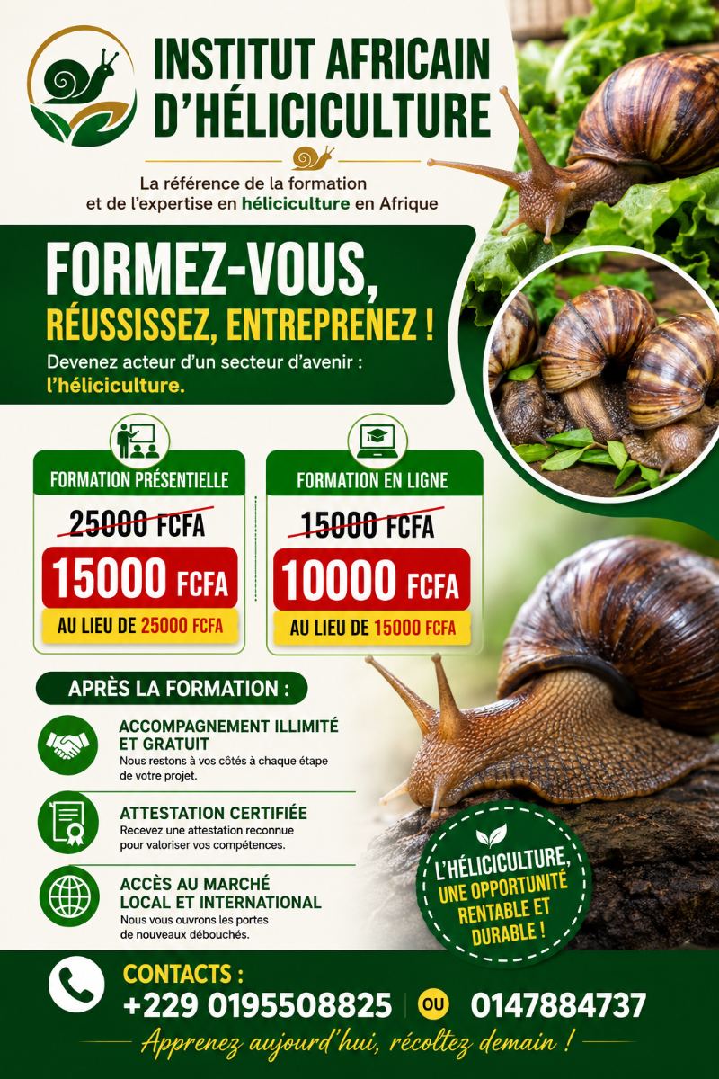 Formation en élevage d'escargots